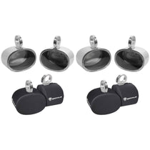 (4) MAC69S 6x9" Silver Aluminum Wakeboard Tower Speaker Pods+Covers