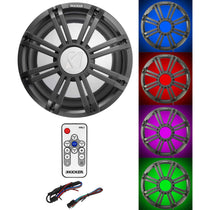 45KM104 10" Marine Subwoofer, Charcoal LED Grille & Remote Bundle