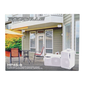 Pair Rockville HP4S-8 4" Outdoor/Indoor Home Theater Speakers w/ Swivel Bracket
