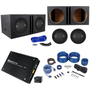 2) Polk Audio MM 1242 DVC 12” 2520w Subwoofers+Vented Box+Mono Amplifier+Amp Kit