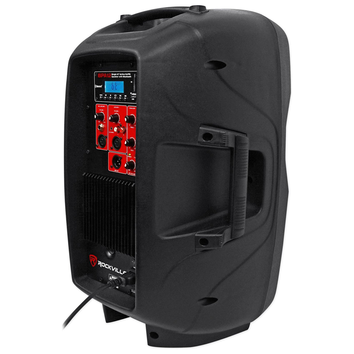 (2) BPA12 12" Powered 600W DJ PA Speakers w/Bluetooth+LED Stands+Cables