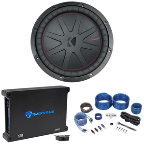 Kicker 48CWR124 COMPR12 1000 Watt 12" Car Subwoofer Sub+Mono Amplifier+Amp Kit