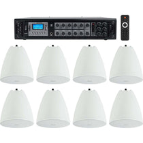 PEN-65T White 8-Pack + RCS180-6 6-Zone 180W Amp Bundle