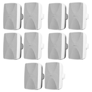 (10) Rockville WET-7020W White 5.25" Indoor Home/Outdoor Patio Wall Speakers