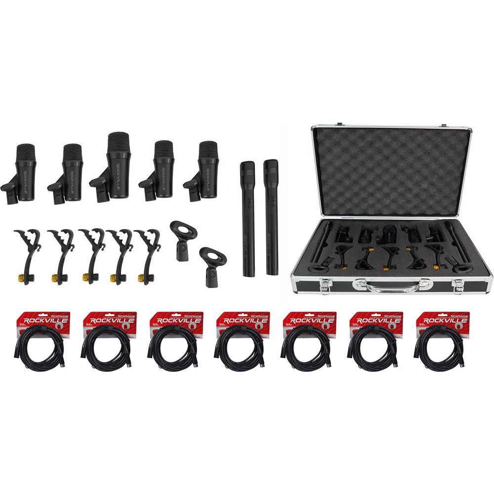 PRO‑D7 Drum Mic Kit + XLR Cables 7-Pack Bundle