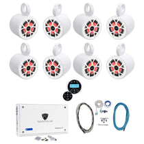 6.5" 700W Marine Wakeboard LED Speakers+Receiver+Amplifier+Wire Kit