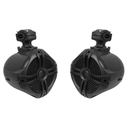 (6) RWB70B Black 6.5" Marine Wakeboard Swivel Speakers+Amp+Receiver