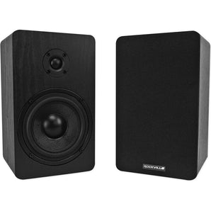 Pair Rockville RockShelf 54B 360w Black 5.25" Home Theater Bookshelf Speakers/4 Ohm