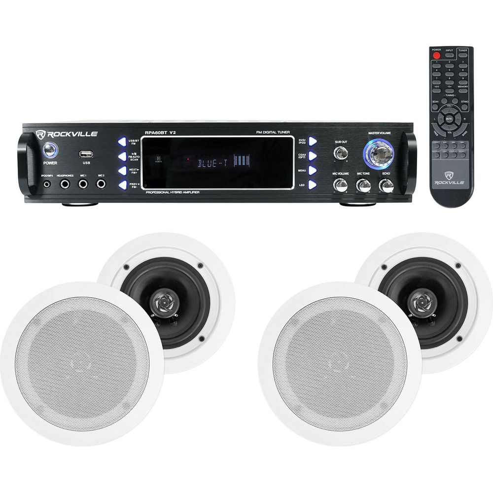 RPA60BT + 4-Pack HC55 White In‑Ceiling Speakers Bundle