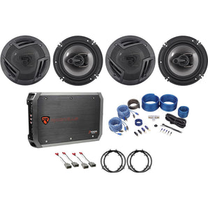 Rockville 6.5" Factory Speaker Replacement kit+4-Ch Amp For 2001-05 Honda Civic