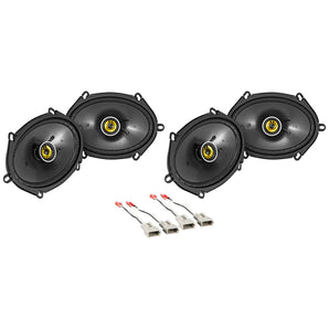 Front+Rear Kicker 6x8" Speaker Replacement Kit For 1993-1995 Lincoln Mark VIII