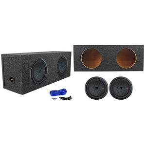 (2) Kicker 48CWR102 COMPR10 10" 1600W Car Subwoofers+Sealed Sub Box Enclosure