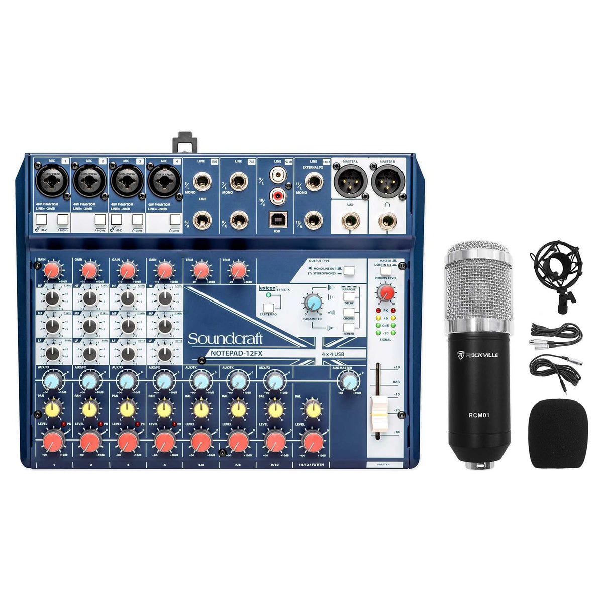 Notepad-12FX 12-Channel Mixer + RCM01 Condenser Mic