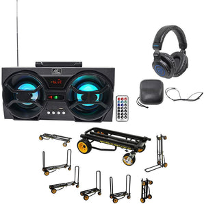 RocknRoller R16RT MultiCart R16 DJ PA 600 lb. Equipment Cart+Speaker+Headphones