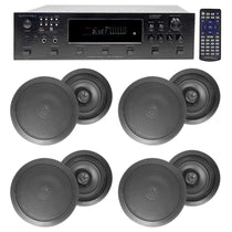 H12X500UBT 6-Zone Receiver & 4x HC85 Black 8" Speaker Bundle