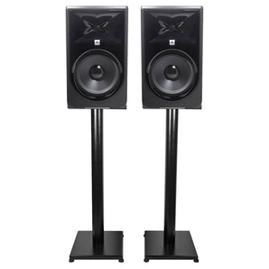 Pair JBL 308P MkII 8" Powered Studio Monitor Monitoring Speakers+29" Stands