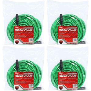 4 Rockville RCXFM100P-G Green 100' Female to Male REAN XLR Mic Cable 100% Copper