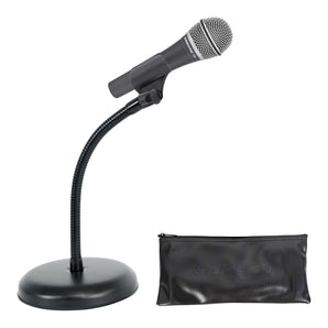 Samson Q8x Dynamic Microphone+Gooseneck Desktop Mic Stand For Studio/Podcast