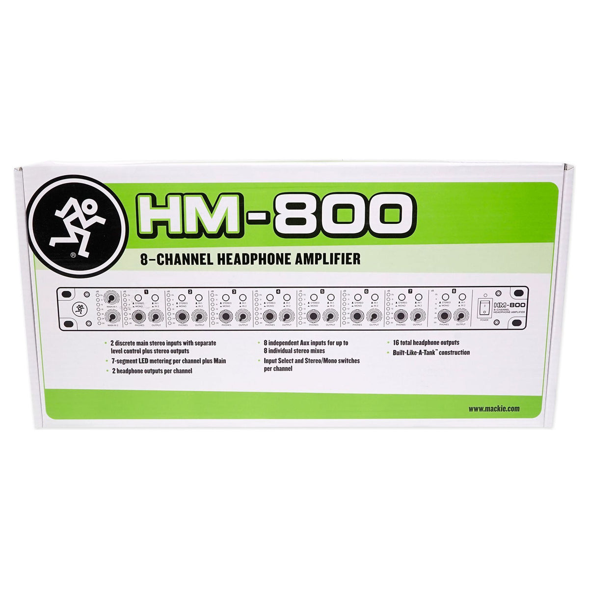 Mackie HM-800 Pro Rackmount 8-Channel Headphone Amplifier w/16 Headphone outputs