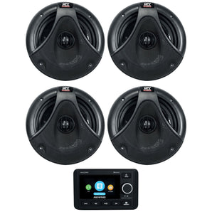 Memphis Audio MXAZ24MC 2-Zone Marine Bluetooth Receiver+(4) MTX 6.5" Speakers