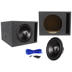 Hifonics HFX12D4 12" 800 Watt Dual 4-Ohm Car Subwoofer+Vented Sub Box Enclosure