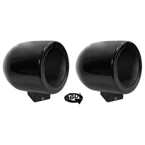 2) Rockville MAC65B 6.5" 360° Swivel Black Aluminum Surface Mount Speaker Pods