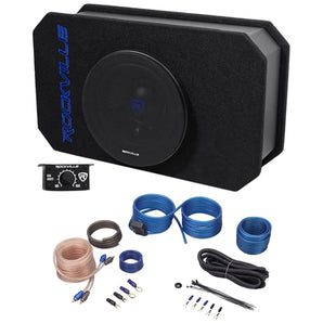 8 inch Tunnel Slot Ported Powered Subwoofer Enclosure and Amp for Jeep Wrangler 87-06