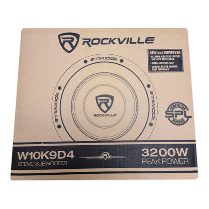 (2) W10K9D4 10" 6400 Watt Car Subwoofers+Mono Amplifier+Copper Amp Kit