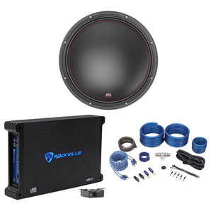 MTX 7515-44 15" 750w RMS Competition Car Subwoofer Sub+Mono Amplifier+Amp Kit