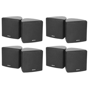 (8) Rockville Cube 3.5" 30w RMS Black Home Theater Wall Speakers+Swivel Brackets