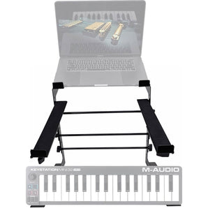 Rockville Dual Shelf Laptop+Controller Stand for M-Audio KEYSTATION MINI 32