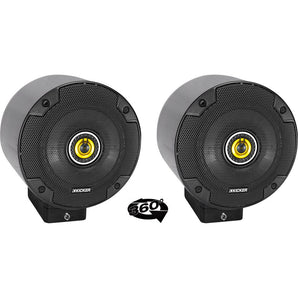 (2) kicker CSC54 5.25" 360° Swivel Black Aluminum Surface Mount Speakers