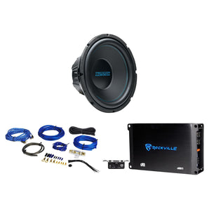 Autotek ATK12D4 12" 400w RMS DVC 4 Ohm Car Subwoofer+Mono Amplifier+Amp Kit