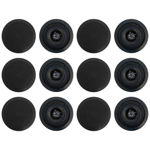 (12) Rockville CC525T Black 5.25" Commercial 70v Ceiling Speakers For Restaurant