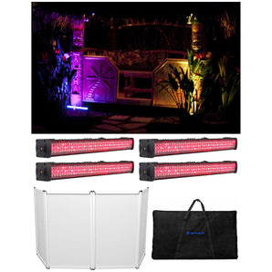 4 American DJ MEGA GO BAR 50 RGBA Rechargeable Battery Powered Wash Lights+Facade