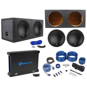 (2) MTX 3512-04 12" 1000w Car Subwoofers+Sealed Sub Box+Mono Amplifier+Amp Kit