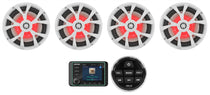 KMC5 Marine Digital Media Bluetooth Receiver+Remote+(4) White 8" Speakers