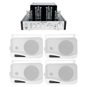 Rockville BluTube Tube Amplifier/Home Theater Bluetooth Receiver+(4) 4" Speakers