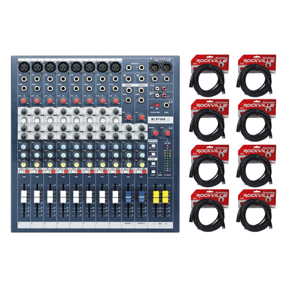 EPM8 8 Mono+2 Stereo Channel 2-Bus Mixer + 8 XLR Cables