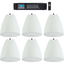 PEN-65T White 6-Pack + RCS180-6 6-Zone 180W Amp Bundle