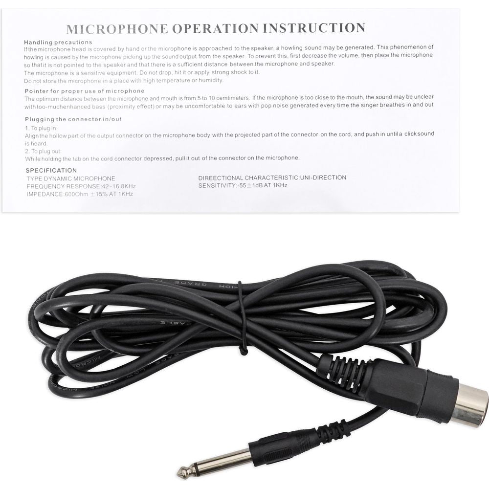 (2) MK75 Karaoke DJ Wired Microphones w/10' XLR to 1/4" Cables