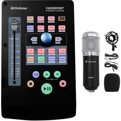 FaderPort V2 DAW Controller with Studio Condenser Microphone
