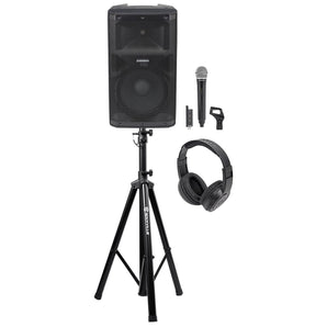 Samson RS112A 12" 400w Powered DJ PA Speaker w/Bluetooth+Wireless Mic+Headphones