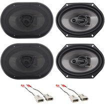 Front+Rear Rockville 6x8" Factory Speaker Replacement Kit For 93-97 Mazda MX6