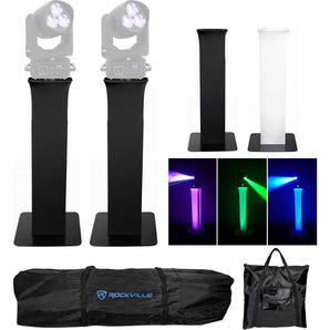 (2) Totem Stands+Black+White Scrims For (2) Elation Rayzor 360Z Lights