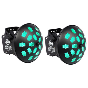 (2) American DJ VERTIGO HEX LED 12 Watt 6-Color Dance Floor Effect Lights