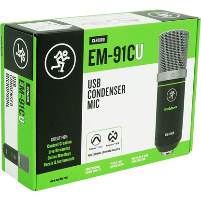 Mackie EM-91CU USB Condenser Recording Zoom Podcast Microphone Mic+Shockmount