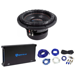 American Bass ELITE-1244 2400w 12" Competition Subwoofer+Mono Amplifier+Wire Kit