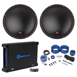 Pair MTX 5512-22 12" 1600w DVC 2-ohm Car Audio Subwoofers+Mono Amplifier+Amp Kit