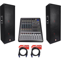 RSG12.2 Dual 12" Speakers 2-Pack + RPM870 Powered Mixer Bundle